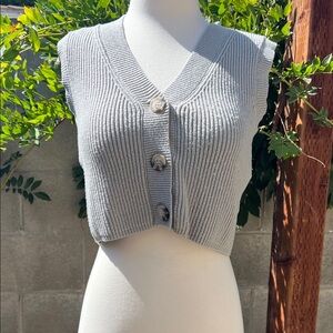 Moon & Madison Gray Ribbed Crop Top